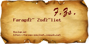 Faragó Zsüliet névjegykártya